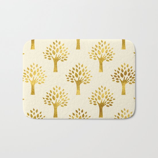 Cream Gold Foil 02 Bath Mat