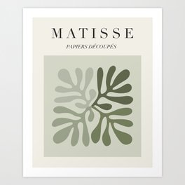 Sage Green Matisse Exhibition Poster – Henri Matisse Cut Outs Vintage Poster Art Print