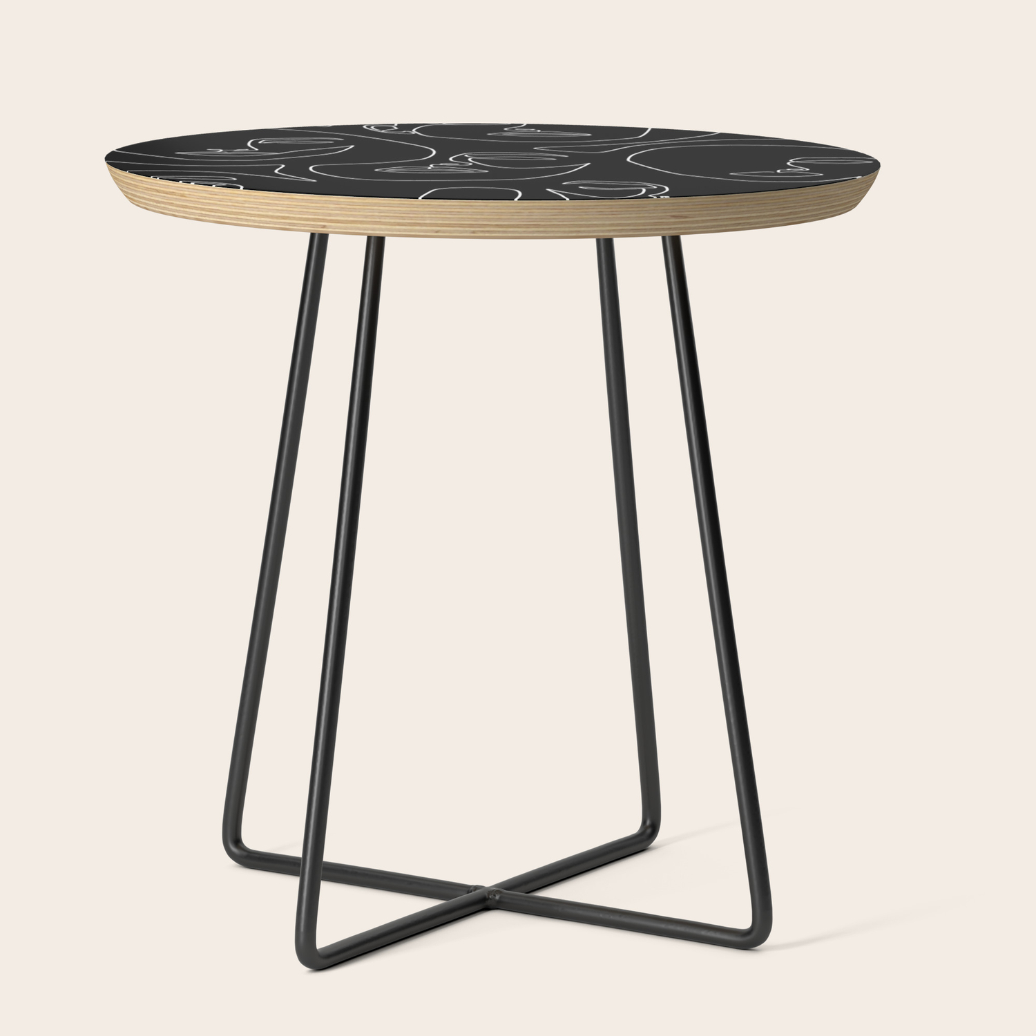 Faces in Dark Side Table by Explicit Design | Society6