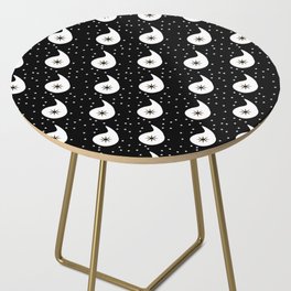 Black And White Paisley Polka Dot Pattern Side Table