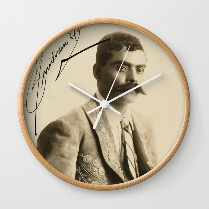 Emiliano Zapata with Signature, c.1915 Wall Clock