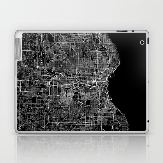 Milwaukee Black Map Laptop & iPad Skin