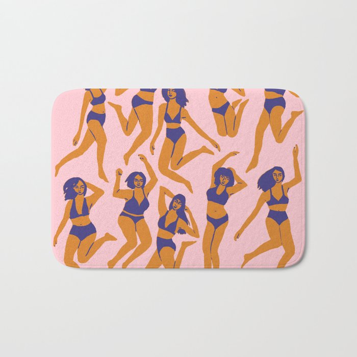 Underwear Dancing - Pink Bath Mat