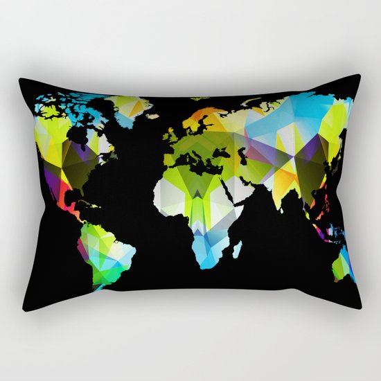 Colorful world map Rectangular Pillow