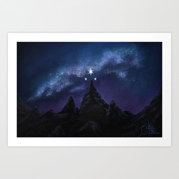 Velaris Night Court Mountain View Art Print by Aneesah M Hussain