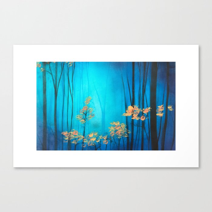 blue trees 2 Canvas Print