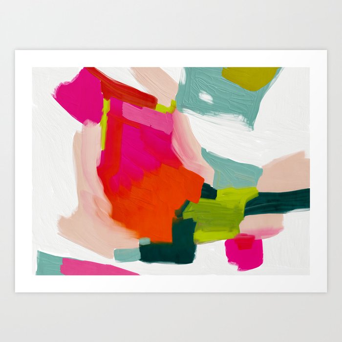 abstract pink art Art Print