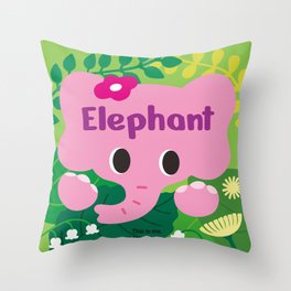Like per Like Hi, baby elephant art print Throw Pillow
