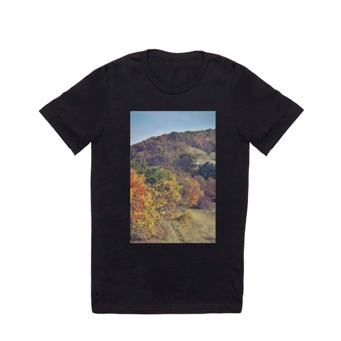 Colorful autumn forest hill T Shirt