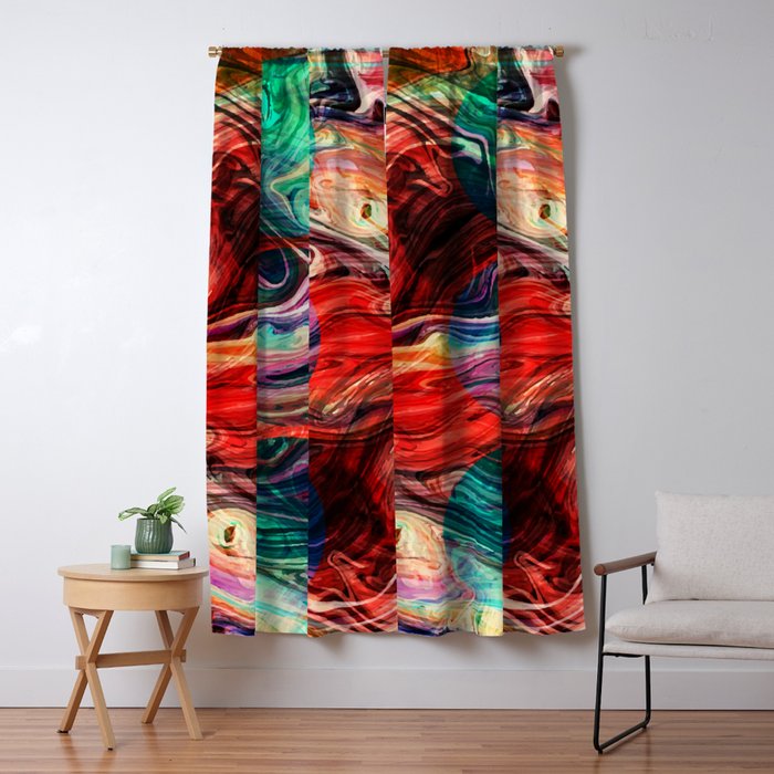 Abstract Painting Fluid Painting 01 Red Blue Orange Green