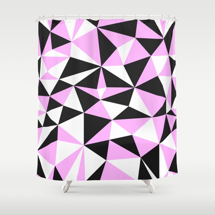 Black and Purple Triangle Pattern Shower Curtain
