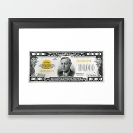 Highly EXCLUSIVE Replica 1934 - 100,000 GOLD CERTIFICATE Bank Note Framed Art Print