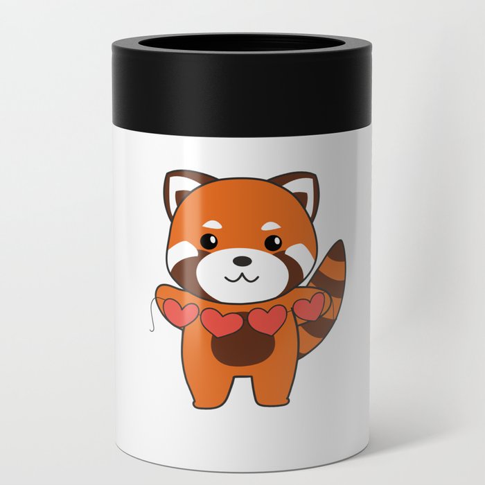 Red Panda For Valentine's Day Cute Animals With Can Cooler