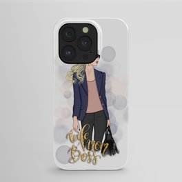 Boss Lady | Wife Mom Boss iPhone Case | Blonde, Boss, Girly, Purple, Wife, Quote, Female, Graphicdesign, Newjob, Illustration 