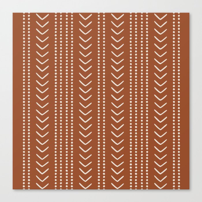 Arrow and Spotted Pattern in Terracotta Canvas Print