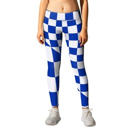 Diagonal 03 / Checker VII - Klein Blue Leggings | Graphicdesign, Minimal, Checkerboard, Simple, Pattern, Mid Century, Squares, Blue, Checkered, Minimalist 