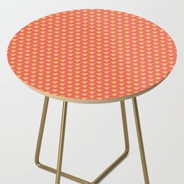 Wave Seigaiha - Red, Orange, Yellow - Asian Japanese Pattern Side Table