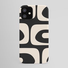 Mid Century Modern Piquet Abstract Pattern in Black and Almond Cream iPhone Case | Digital, Pattern, Vibe, Abstract, Graphicdesign, Vintage, Modern, Mod, Scandinavian, Midcenturymodern 