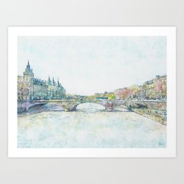 La Seine 1, Paris, France, by Jennifer Berdy Art Print