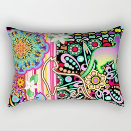 Mandalas, Cats & Flowers Fantasy Pattern Rectangular Pillow