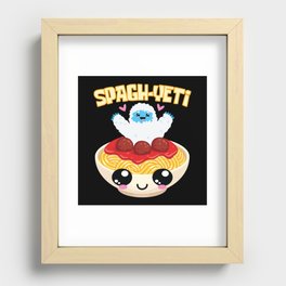 Spaghetti Yeti Bigfoot Noodle Yeti Recessed Framed Print