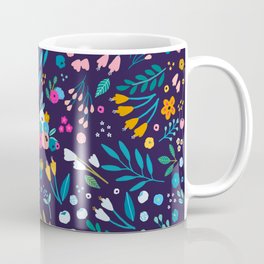 An Abundance of Flowers, Small on Navy Blue Coffee Mug