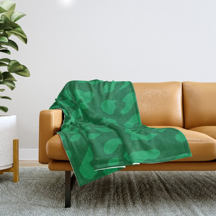 Leopard Print Pale Greens Throw Blanket