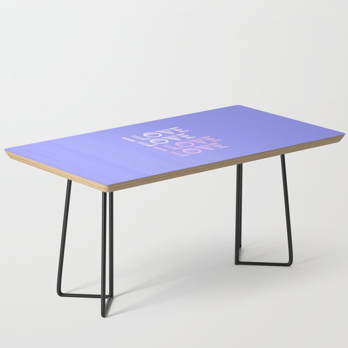 I Love Love - Periwinkle Blue light pastel colors modern abstract illustration Coffee Table