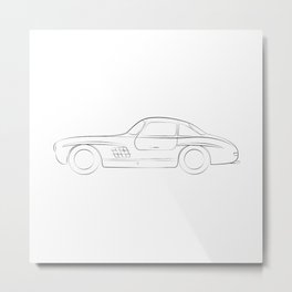 just the lines - MB tribute 300sl Metal Print | Classiccar, Simple, Black And White, Classiccars, Silhouette, Racing, Classic, Oldschool, Digital, Racecar 