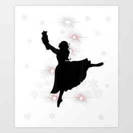 The Nutcracker Ballet, Clara, Tree Christmas Holiday Dance Art Print