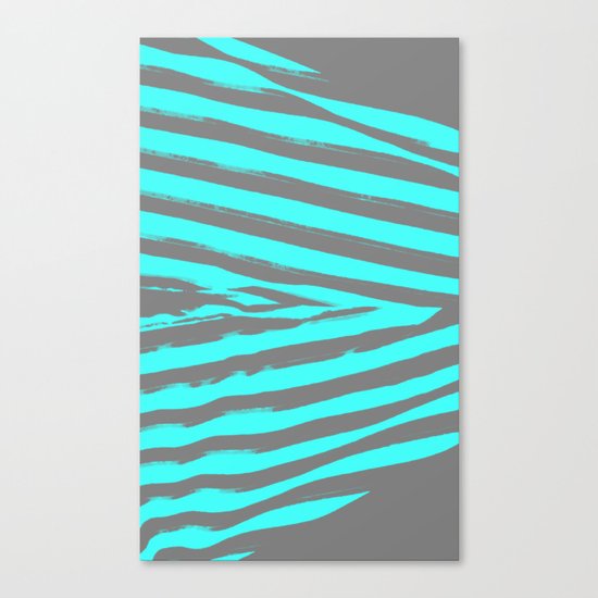 Aqua & Gray Stripes Canvas Print