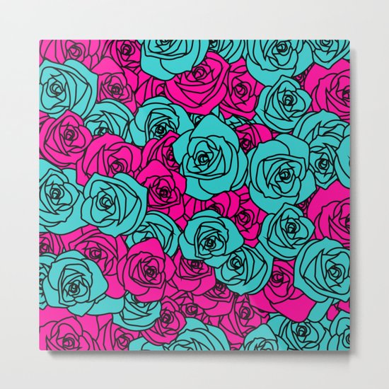 Field of Roses Metal Print