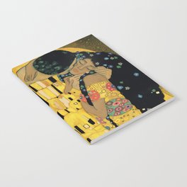 Curly version of The Kiss by Klimt Notebook