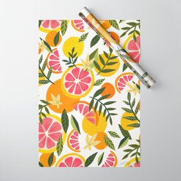 Grapefruit Blooms – Pink & White Wrapping Paper