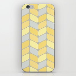 Vintage Diagonal Rectangles Yellow Grey iPhone Skin
