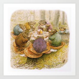 'Toads Tea-party' c.1905, Beatrix Potter Art Print