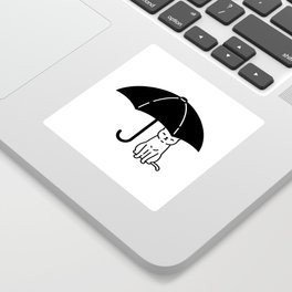 Cat & Umbrella / Type D Sticker