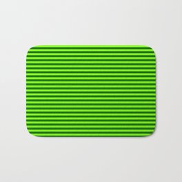 [ Thumbnail: Green & Dark Green Colored Striped Pattern Bath Mat ]