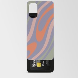 Wavy Loops Retro Abstract Pattern in Periwinkle, Orange, Celadon, and Blush Android Card Case