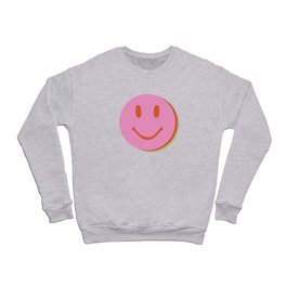 70s retro pink smiles pattern  Crewneck Sweatshirt