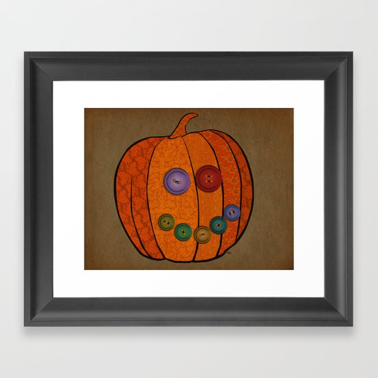 Patterned pumpkin Framed Art Print