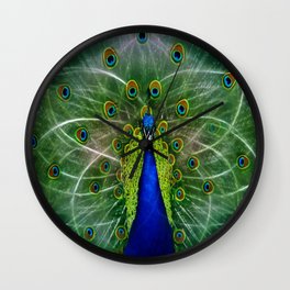Peacock dreamcatcher Wall Clock