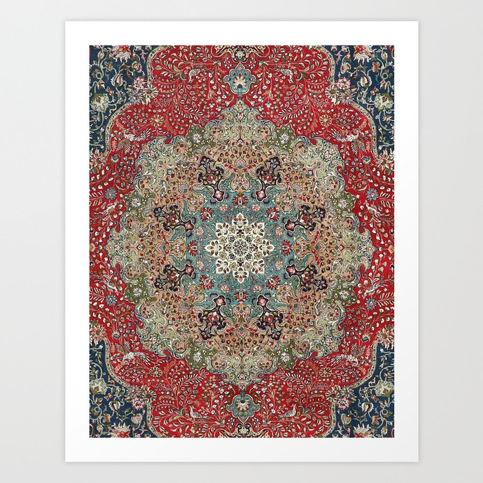 Antique Red Blue Black Persian Carpet Print Kunstdrucke Antique Red Blue Black Persian Carpet Print Kunstdrucke