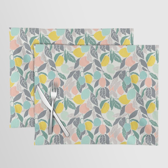 Sweet Lemon Trees Blue Pink and Yellow Placemat