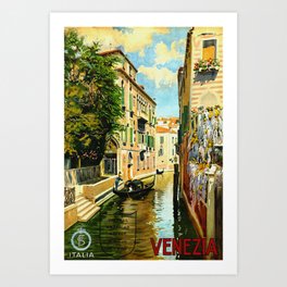Venezia - Venice Italy Vintage Travel Art Print