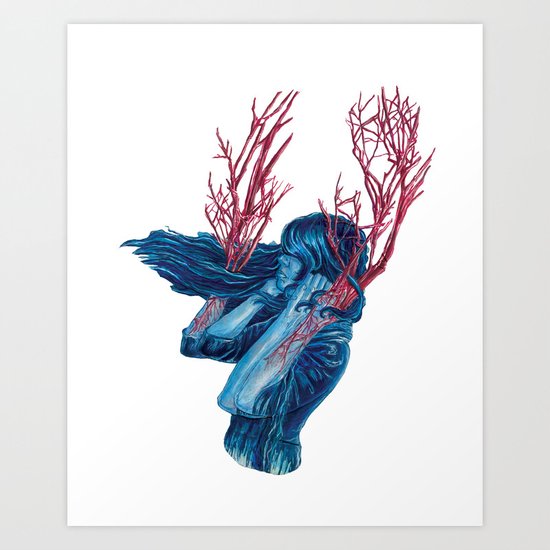 Her Arms Became Trees Art Print