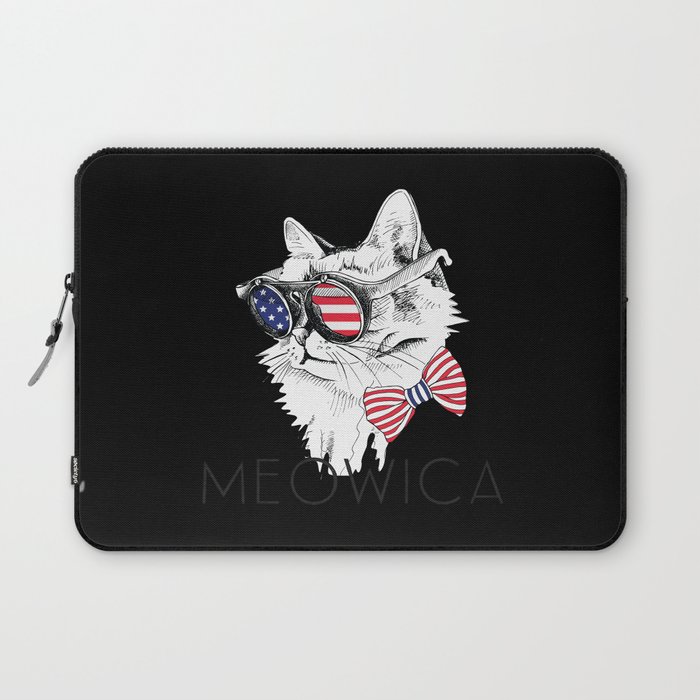 Meowica Cool American Cat Laptop Sleeve