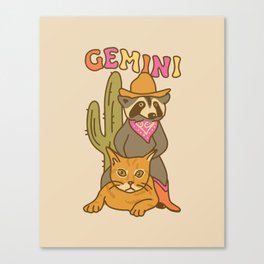 Gemini Raccoon Canvas Print