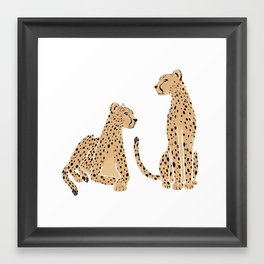 Sitting Cheetahs Framed Art Print