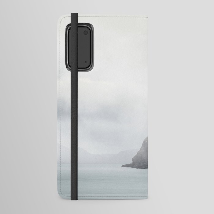 Raising Fog Mountainside Faroe Island | Landscape Photograph Android Wallet Case
